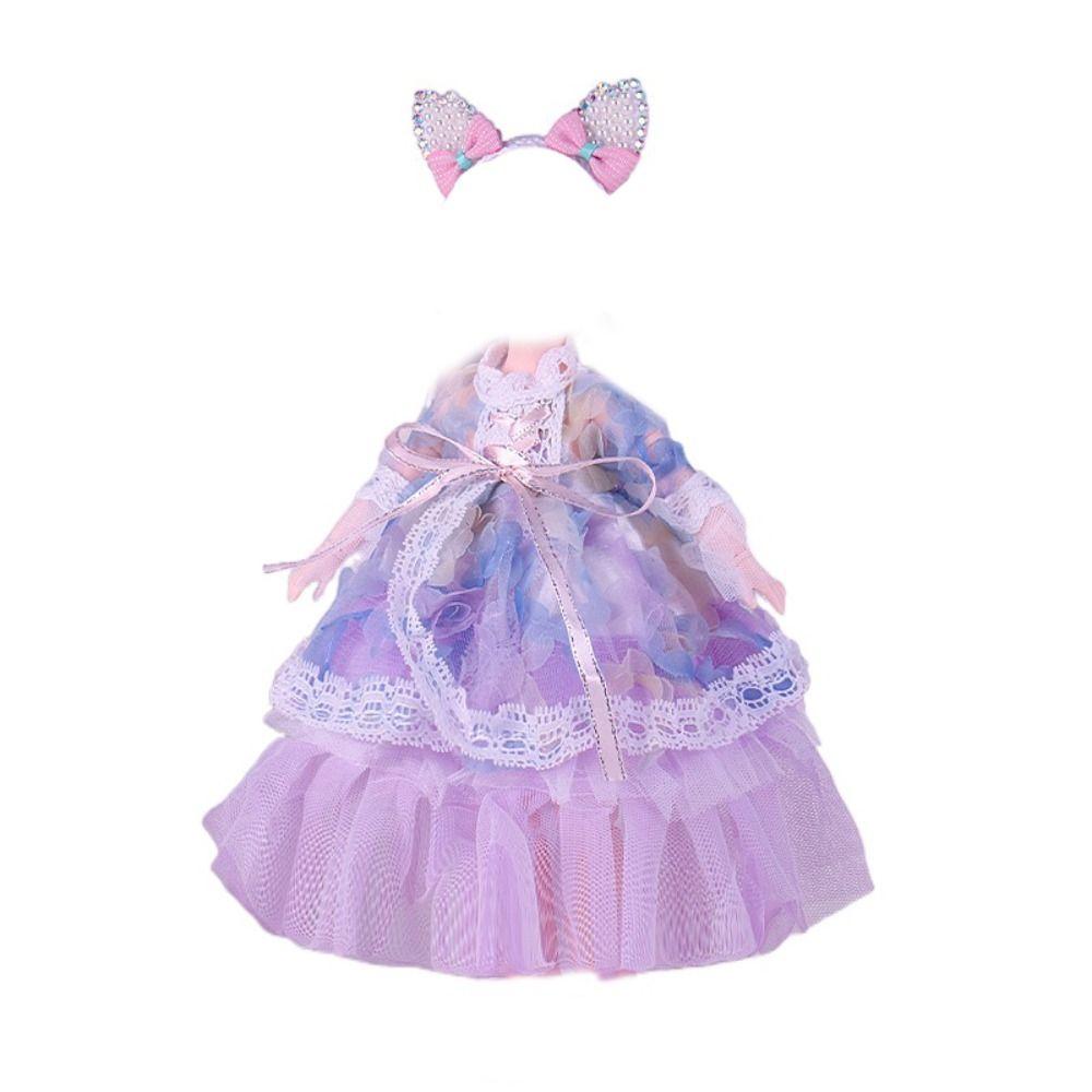 Multiple Movable 30cm Bjd Doll Toy Attractive Eyes Lace Princess Doll  Kids