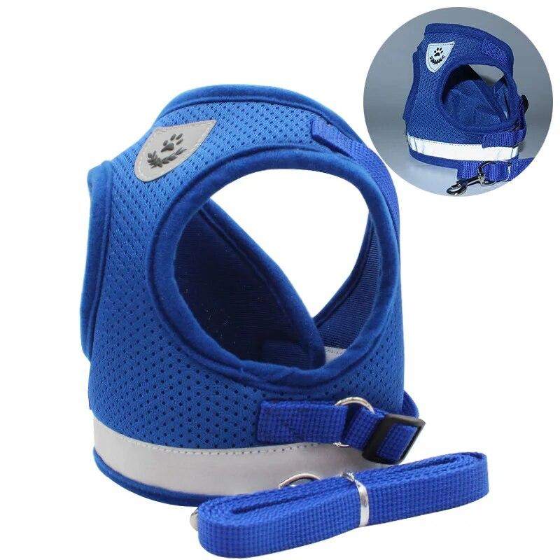 Reflective Breathable Mesh Vest Harness Set Adjustable Detachable Collar Chest Leash Traction Rope Pet Shop All for Dogs Chats