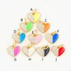 Mini Cute Love Heart Pendant Jewelry Copper Inlaid Zircon Enamel Love Shape Charm Necklace Pendant Accessories for DIY Jewelry