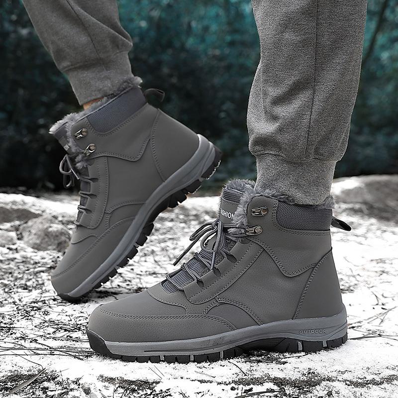 Men's Boots Winter Work Cotton Shoes Outdoor Wear-resistant Thick Sole Fashion Plush Warmth Casual Snow Boots for Women 2024