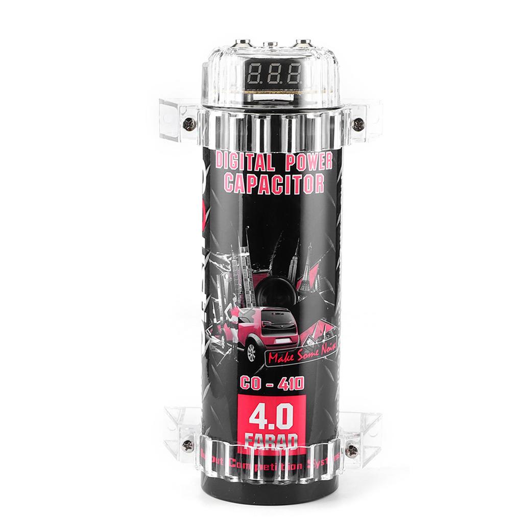 4 Farad Power Capacitor LED Voltage Display Power Cap Car Audio Amplifier