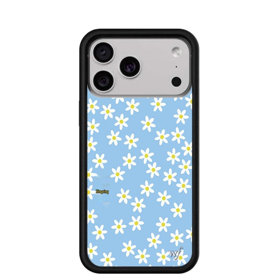 Джинсовый чехол WildFlow Blue для iPhone 17/16 Pro Max/15 Plus - Защитная крышка