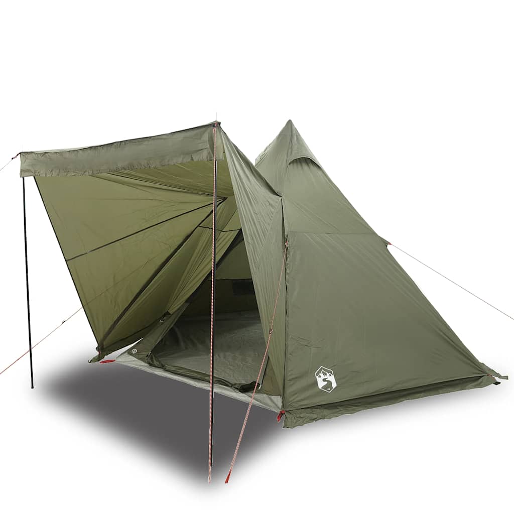 Tipi Family Tent for 6 People Olive Green Waterproof