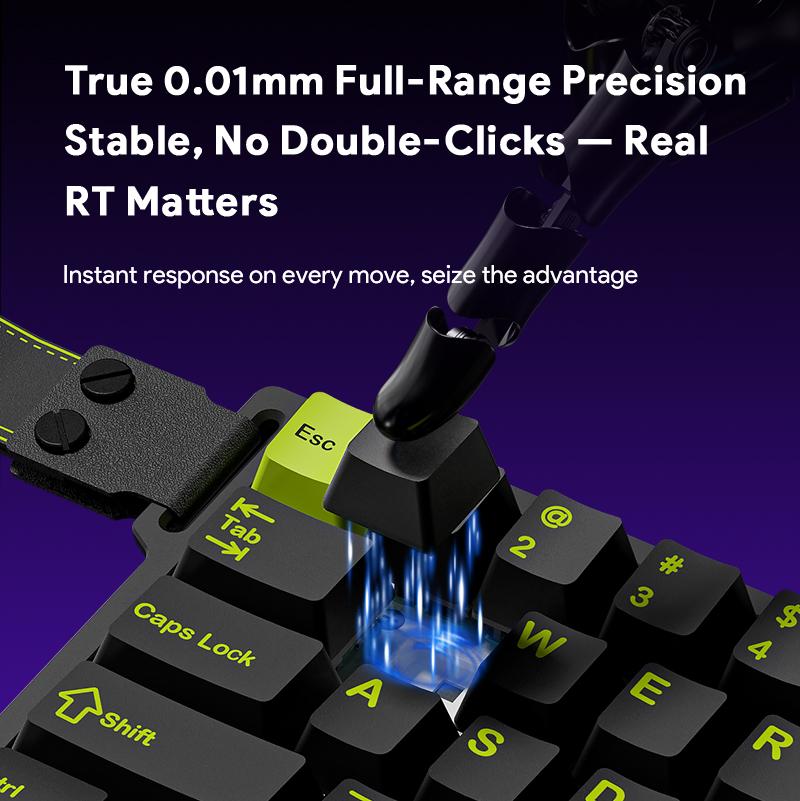 Furycube M68 HE 60% Wired Gaming Keyboard Hall Effect Magnetic Switch RGB Backlit 0.125ms Rapid Trigger Adjustable Actuation