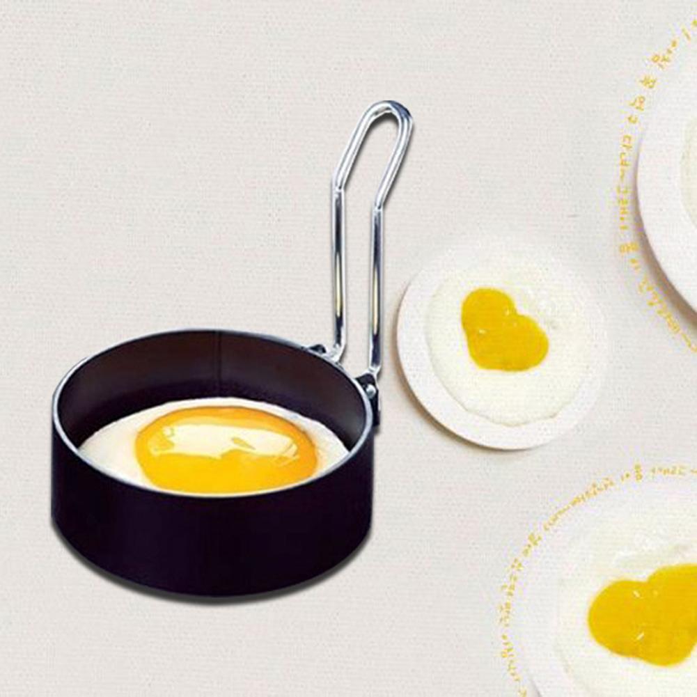 Non Stick Mold with Stainless Steel Handle Round Shape Ring Mould DIY Fried Eggs Cake Baking
