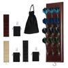 Wall Mounted Dart Holder Wooden Dart Caddy 12 Tip Dart Stand Display Rack with Metal Hook And Accessory Storage Bag
