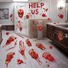 Halloween Decorations Handprint Footprint Stickers Clings Decals Window Bathroom Floor Restroom Zombie Decorations Halloween Party Decor,10Sheets