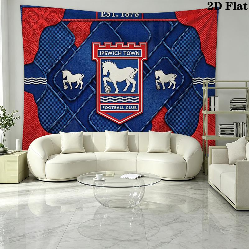 Ipswich Town FC Wall Tapestry Aesthetic Wall Hanging Printed Fabric Blanket Decorative Tapestries for Bedroom Living Room Home Decor