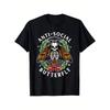 Antisocial Broken Society Butterfly Pattern T-Shirt - 100% Regular Fit Short Sleeve T-Shirt, Skull and Floral Design, Unisex Casual Crew Neck Top,