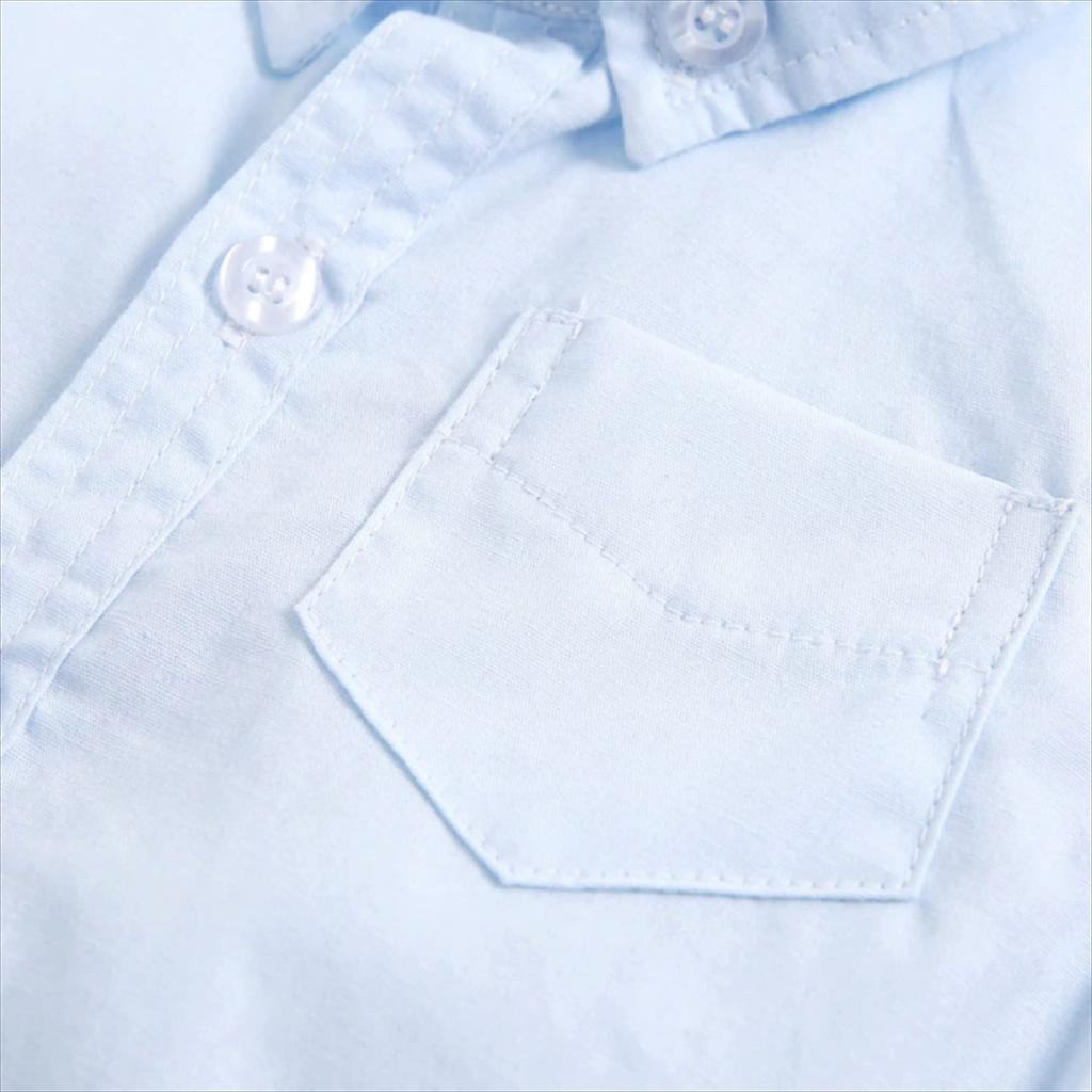 Misia Luxury Baby Romper Short Ages 18 Months Boy's Jumpsuit, Spring/Autumn, Sleeve, Button-Down, Cotton, Collared, 0-3, Blue, 9378,