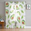 Avocado Fruit Tulle Sheer Window Curtains For Living Room The Bedroom Modern Chiffon Voile Organza Curtains Decor Drapes