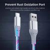 Flow Luminous USB Type C Cable 5A Fast Charge Data Cable Fast Charger Cable Lighting LED Cable for Samsung Xiaomi IPhone Micro