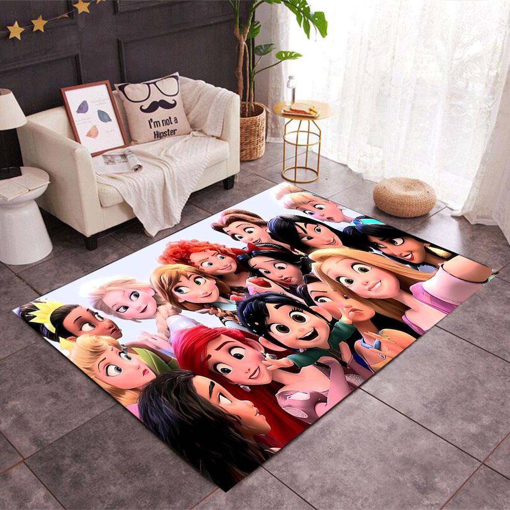Disneyland Celebration Night Disney Cartoon Theme Anti-Slip Rug - Polyester, Home Decor, Suitable for Bedrooms, Living Rooms, Doorways, and Studios