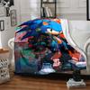 1pc Sonic Urban Flannel Blanket, Soft Skin Friendly with Digital Printing, Various Sizes Available for Family, Friends, Birthday