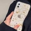 Чехол для телефона IPhone17promax с золотой фольгой и блестками для Apple 15plus Прозрачный клей 16 Простая и тонкая модель