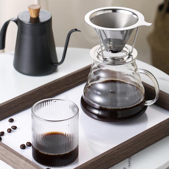 Кофейный фильтр из нержавеющей стали 304, двухслойный, с мелкой сеткой, безбумажный, многоразовый, капельница для кофе, конус, сито, воронка, аксессуары для кофеварки