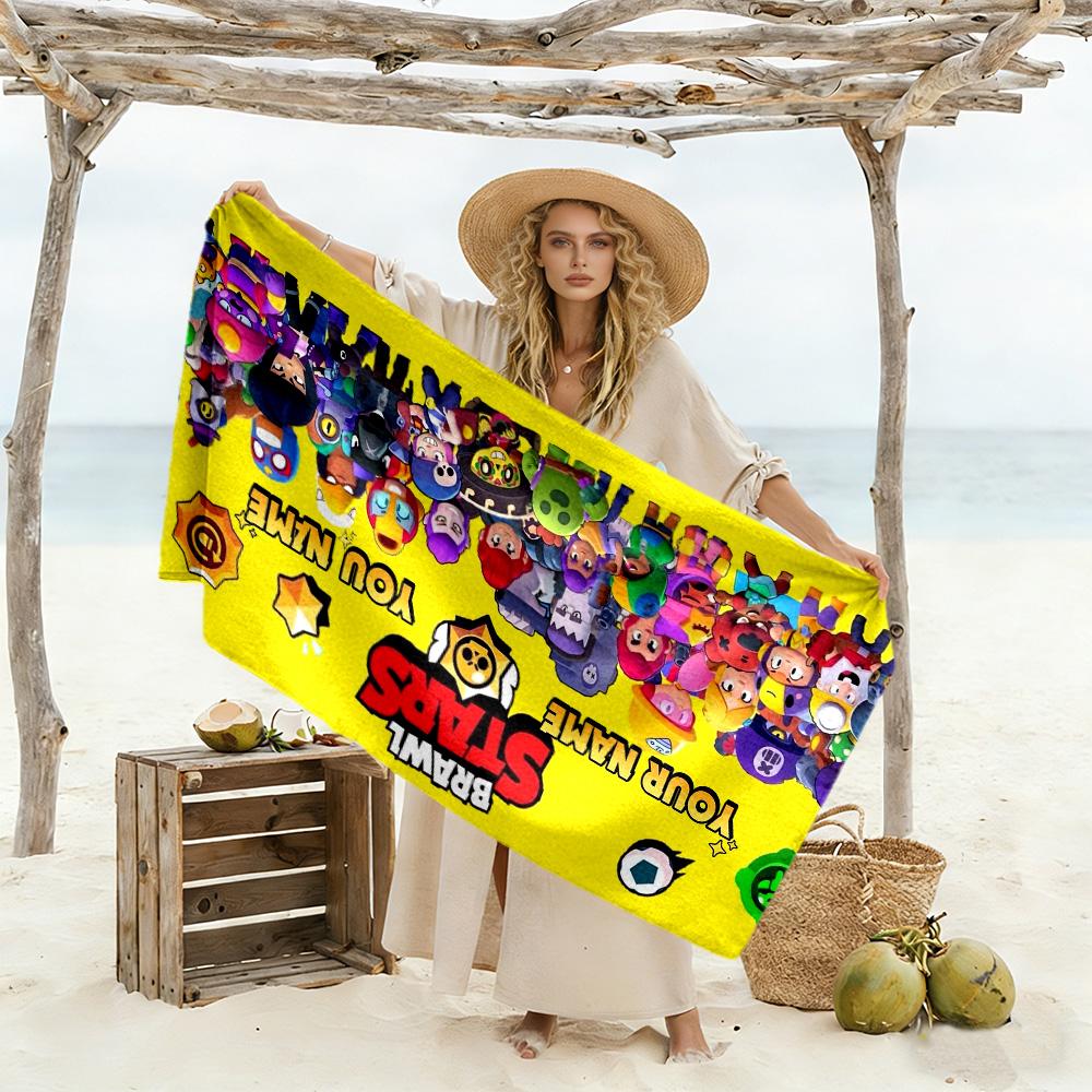 Supercell Personalized Name Beach Towel Super Soft & Absorbent For Beach Bathroom Outdoor Swimming Pool Camping Picnic Yoga Diving Vacation Accessorie
