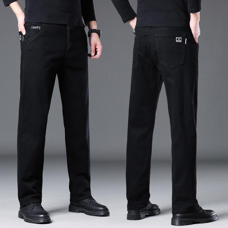 Мужские классические эластичные прямые джинсы — удобные, модные, облегающие, универсальные, повседневные брюки