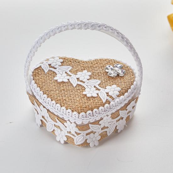 Портативная коробочка для колец в форме сердца с кружевным декором, мягкая пена для свадебных колец