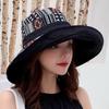 Женская двусторонняя солнцезащитная шляпа в этническом стиле с защитой лица - Универсальный летний пляжный аксессуар