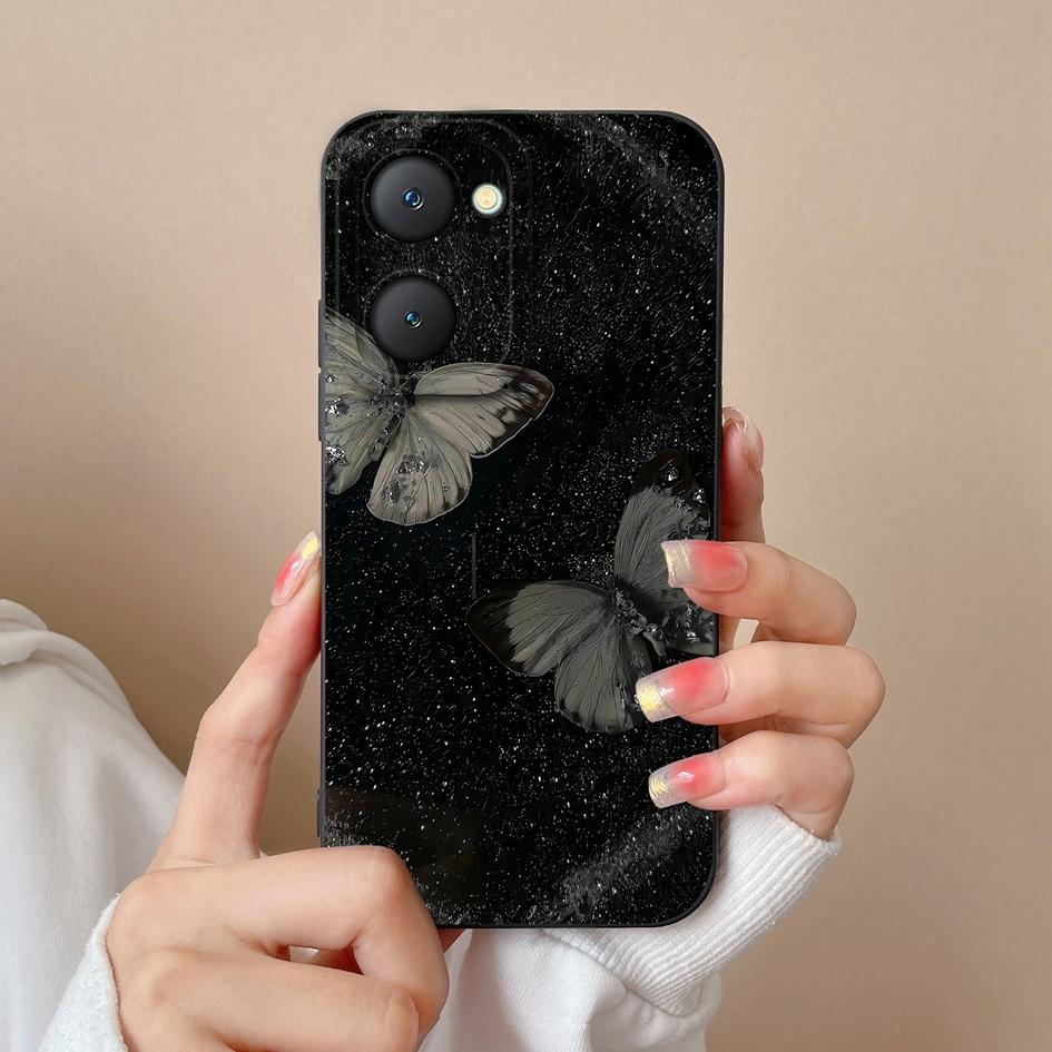 Противоударный чехол для Vivo Y03 Y17S Y19S Y27 Y28 Y36 Y38 Y78 Plus T3 T3X 4G 5G Маленький цветочный узор Мягкая силиконовая защита камеры для Vivo Capas