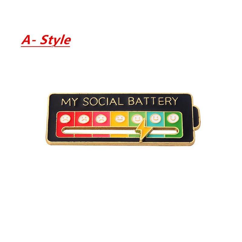 Забавная булавка для настроения Забавная эмалированная булавка — булавка на лацкан My Social Battery Функциональная брошь «Move To The Mood»