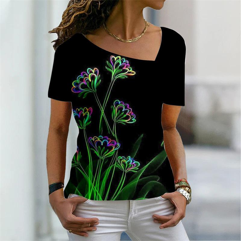 Летние модные женские футболки с 3d принтом и принтом павлиньих перьев, топ в стиле Харадзюку, красочная индивидуальная одежда больших размеров с короткими рукавами