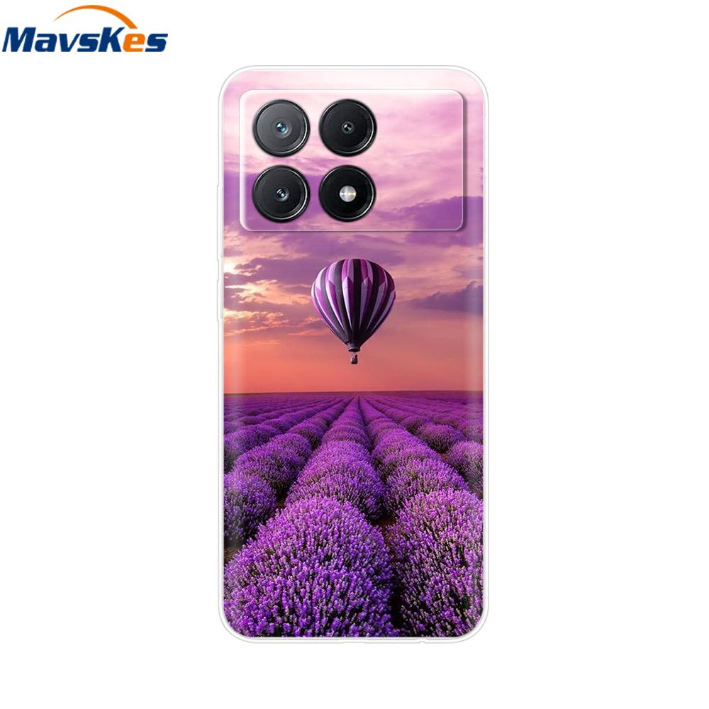 Чехол для мобильного телефона Для Poco X6 Pro Чехол-крышка Милые Прозрачные Мягкие Силиконовые Чехлы Для Poco X6 Pro Чехол PocoX6 Pro Задняя Крышка Fundas