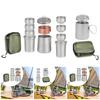 Titanium Tea Set Portable Cups Tableware Stackable with Bag Versatile Travel Teapot for Traveling Outdoor Home Fishing Office