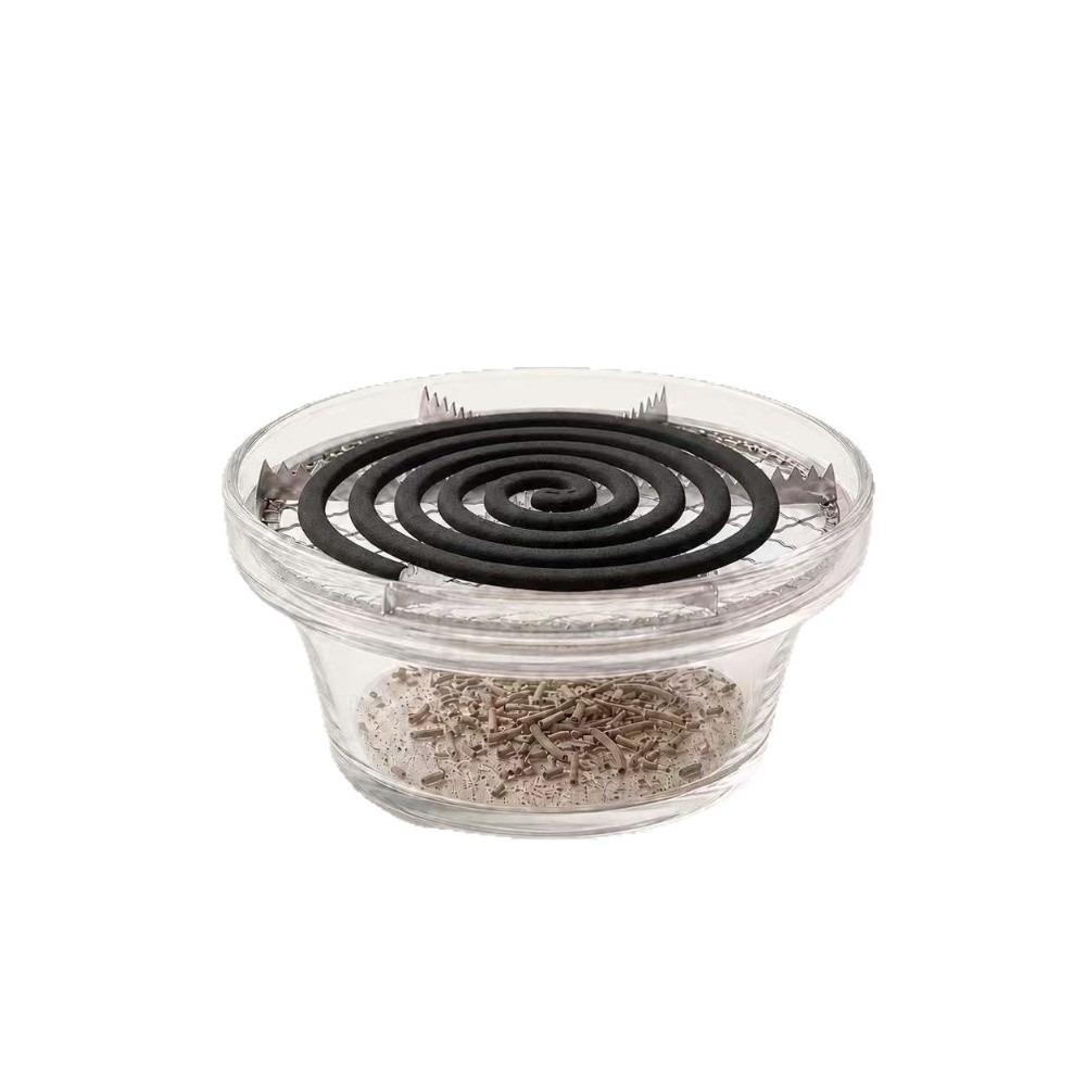 Transparent Glass Incense Burner with Filter Screen Mosquito Coils Tray Tea Ceremony