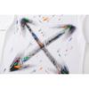 9068 Off-White 2025 Spring/Summer New Colorful Letter Arrow Pattern Round Neck Hooded Short Sleeved Men's and Women's T-shirts
