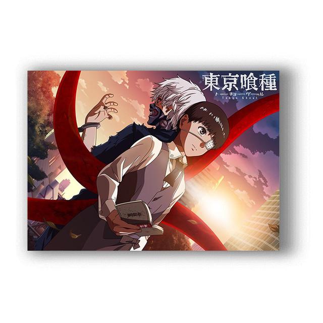 Рамка из цельного дерева, художественная роспись, классическое японское аниме, плакат «Токийский гуль», холст, картина для спальни мальчика, домашняя живопись, украшение стены, Куадрос