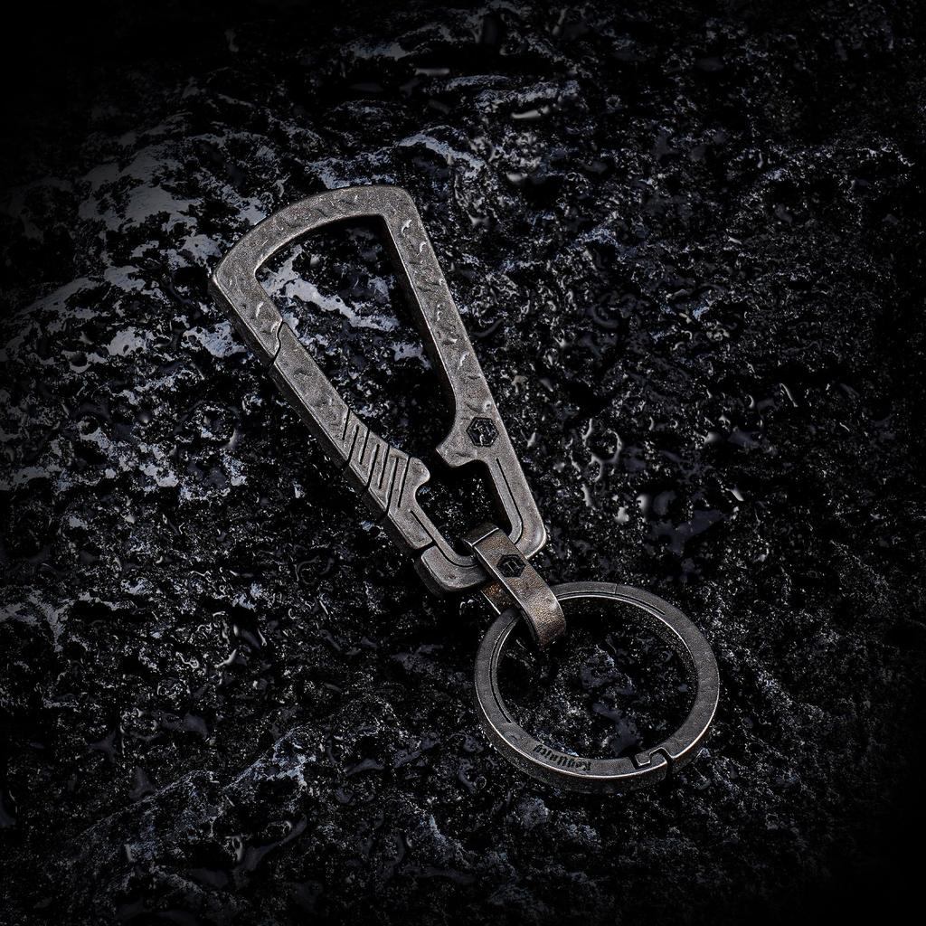 KM04 Titanium Carabiner Keychain for Men with Key High Rustproof [KeyUnity] Ring, Quality, (KM19)