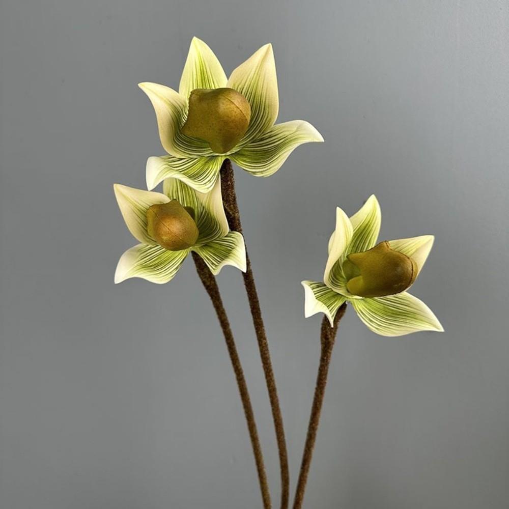Single Branch Simulation Orchid Real Touch Silk Orchid Flower Outdoor Indoor Decor