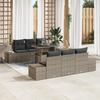 VidaXL 7-piece Garden Sofa Set with Grey Cushions Poly Rattan 3357842