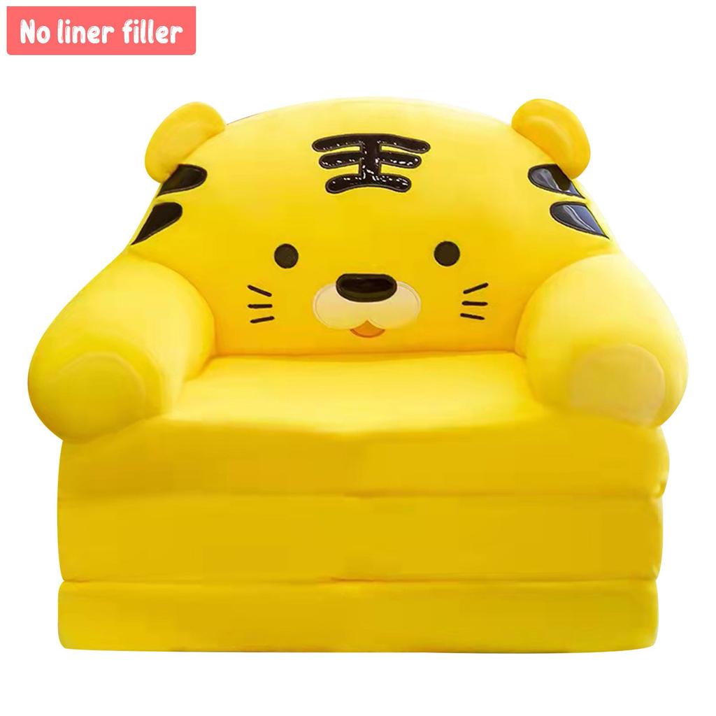 Plush Foldable Kids Sofa Cover 2 In 1 Foldable Children Sofa Cute Cartoon Lazy Sofa Pillowcase Without Liner Filler