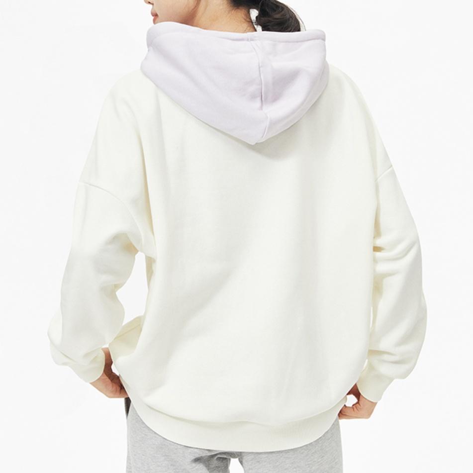 (WMNS) New Balance Logo Fleece Hoodie Asia Sizing 'White Lilac' Women's AWT13346-AS8