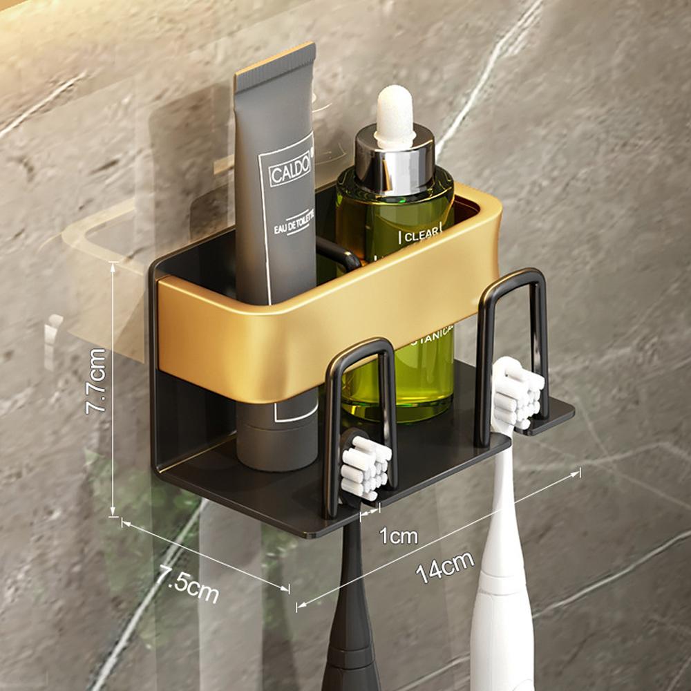 Органайзер настенный держатель для зубной пасты без дырокола полка для ванной комнаты из алюминиевого сплава экономит место аксессуары держатель для зубных щеток