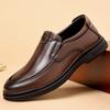 Весна 2025 новые двухслойные мужские кожаные туфли из коровьей кожи закрывают ноги и педаль одинарные туфли мужские с мягким верхом легкие мужские туфли