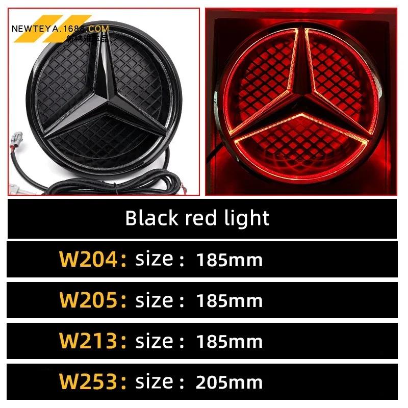For Benz W140 Car Front Grilled Star Emblem LED Illuminated Logo White Blue Red Light for Mercedes Benz W253 W204 W205 W213 glc gle w166 w176