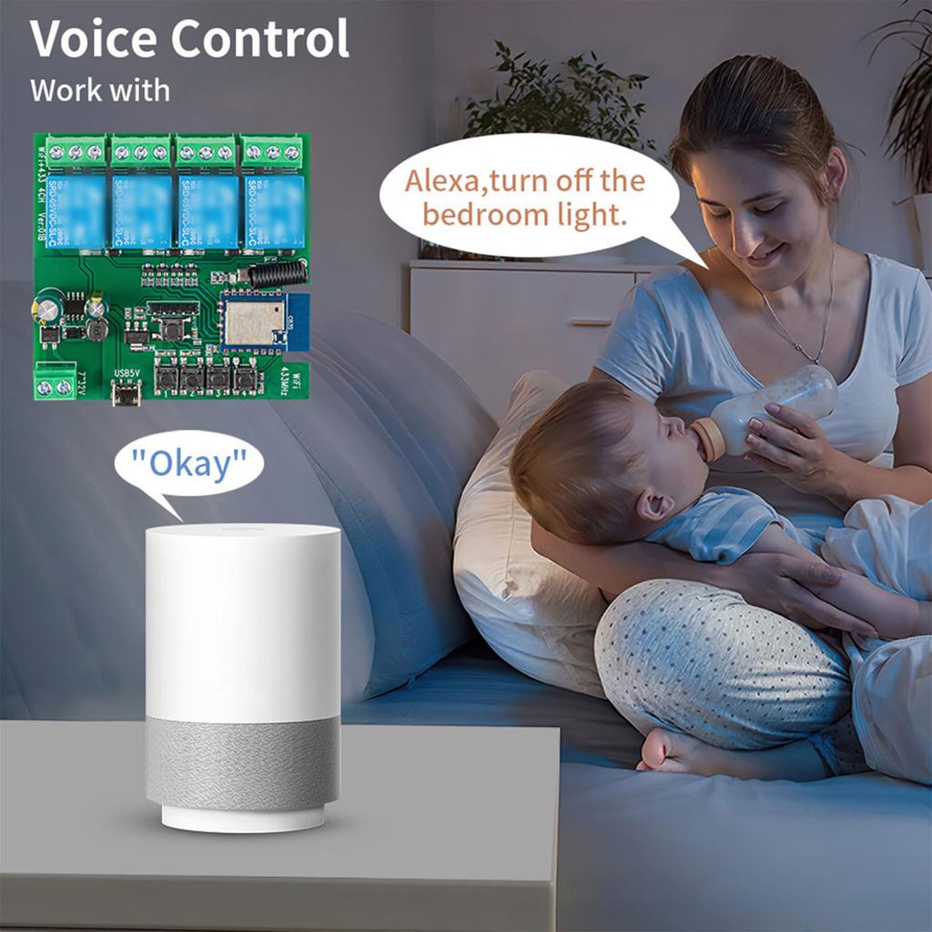   Wifi RF Home Electrical Appliance 5V 12 V Breaker On-Off Controller Module Pointing Self-locking Cellphone APP Remotely Control Compatible with  