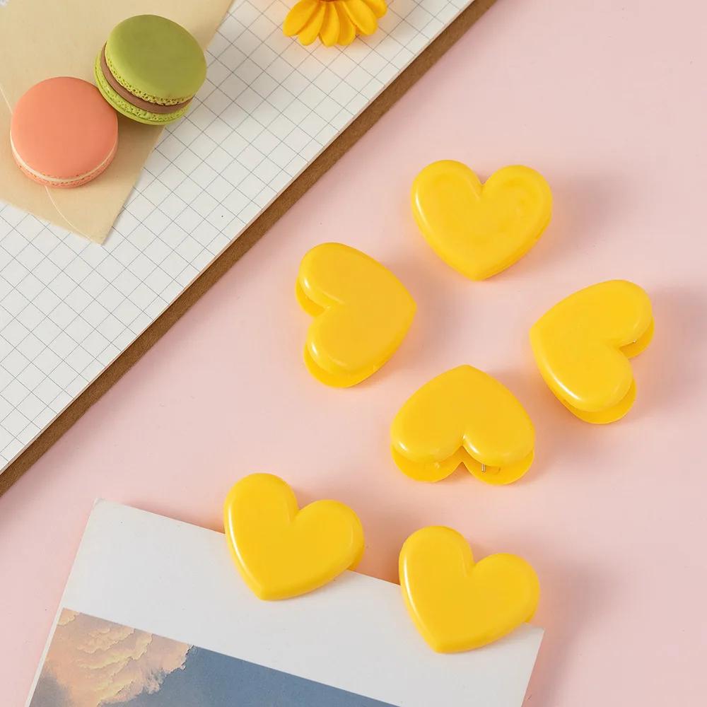 10 шт./лот скрепки в форме сердца, симпатичные многоцелевые маленькие пластиковые скрепки для школьников и студентов