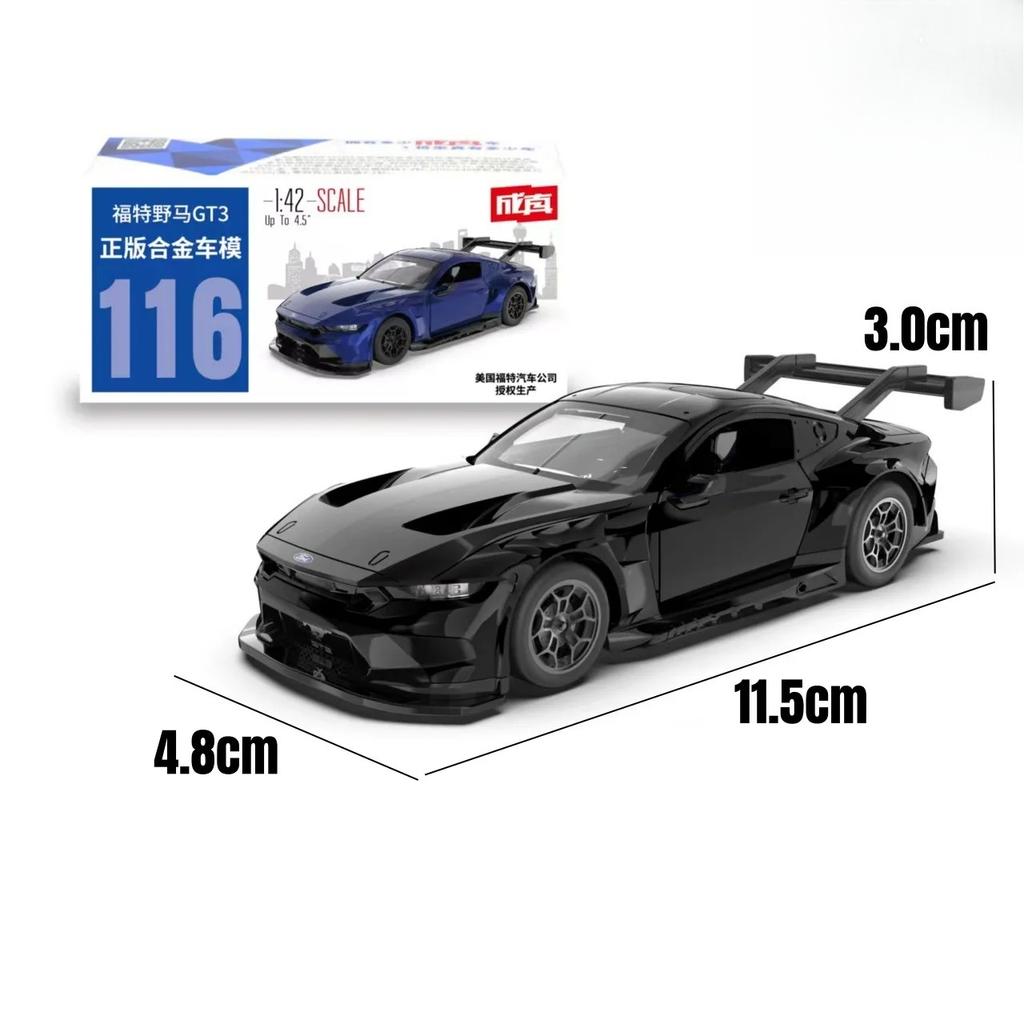 1/42 Mustang GT3 Сплав Маслкар Модель Литые Металлические Гоночные Машинки Модель Автомобиля Высокая Симуляция Детская Игрушка Подарок
