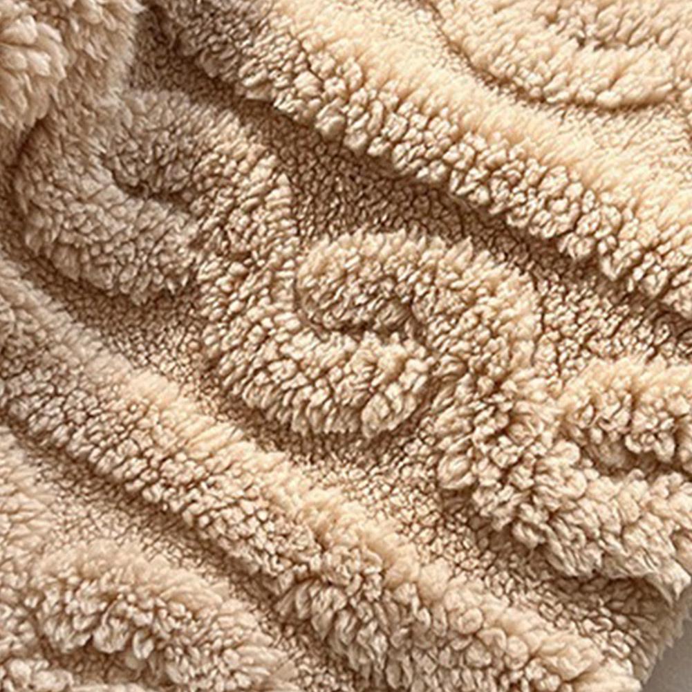 Зимняя вязаная шапка с флисовой подкладкой и ушами, ветрозащитная, теплая для улицы, с капюшоном и воротом C W0B6