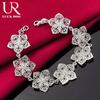 925 Sterling Silver Seven Flower Bracelet Fashion Jewelry