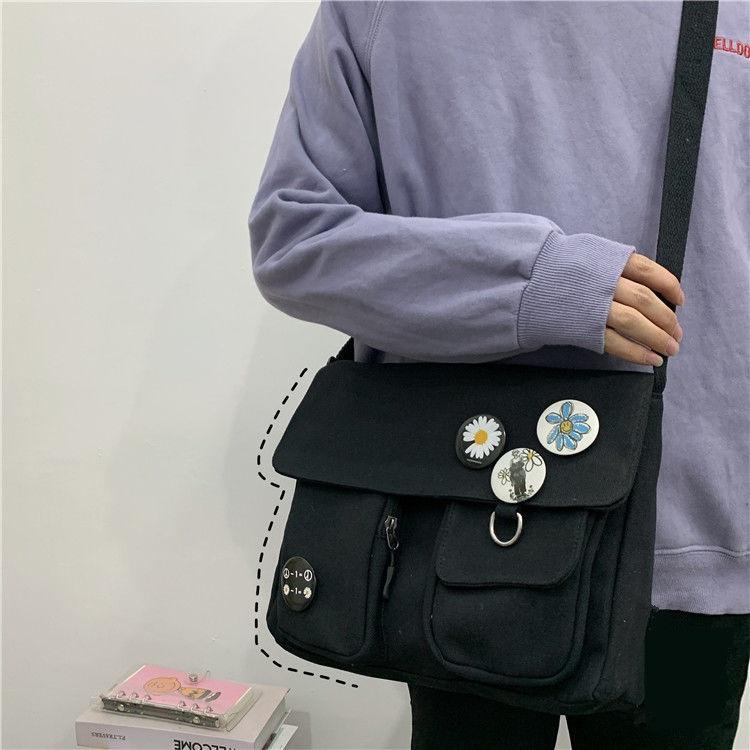 Молодежная модная холщовая диагональная сумка через плечо, повседневная версия, женские сумки через плечо, однотонные женские сумки-мессенджеры