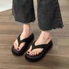 2024 New Summer Platform Outer Wear Women's Flip-flops Trendy Fashion Versatile Clip Toes Beach Shoes Women's Sandals