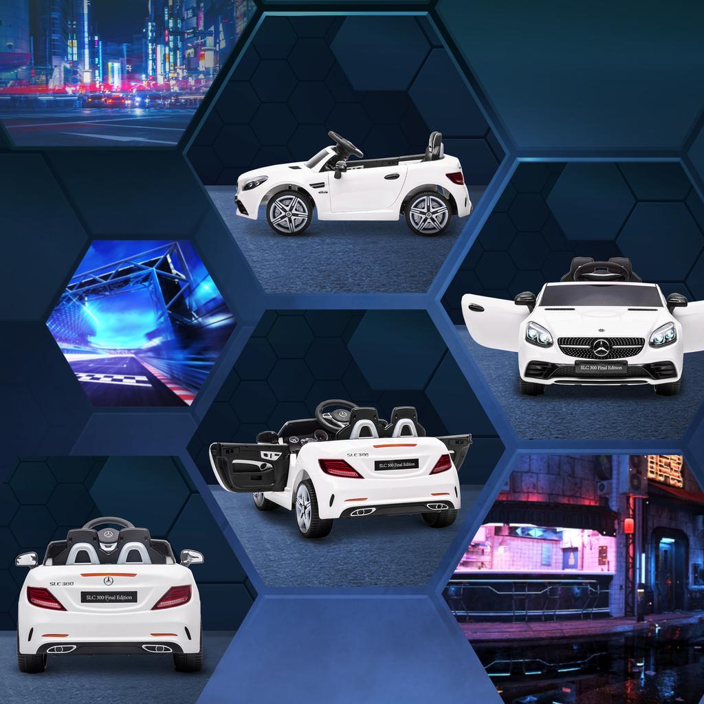 Children's Electric Car, with LED Headlights, Safety Belt, Horn, Music, 3 to 5 km/h, White, 107 x 62.5 x 44cm
