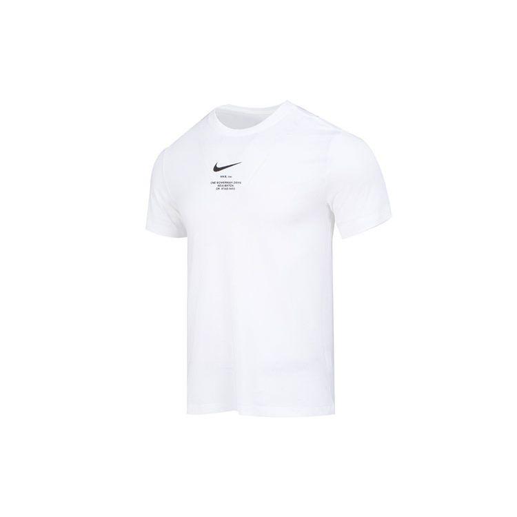 Nike Большая галочка в стиле ретро с буквенным принтом и логотипом Спортивная повседневная футболка с круглым вырезом с короткими рукавами и заниженными плечами Мужские топы Белый DZ2882-100