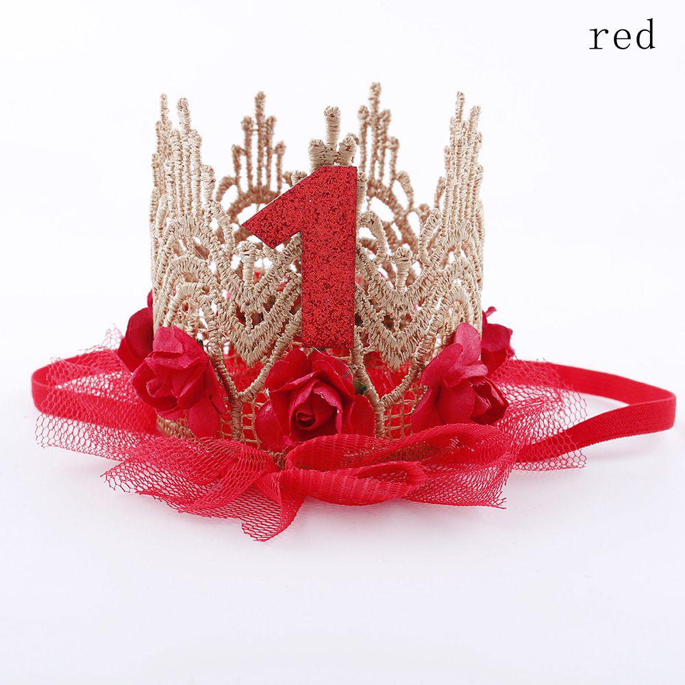 Kids Gift Boys Girls Princess Crown Hair Band 1 Years Old Baby Birthday Hat Flower Headwear